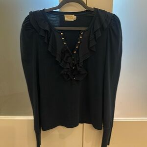 Long Sleeve Nation LTD ruffle top -S